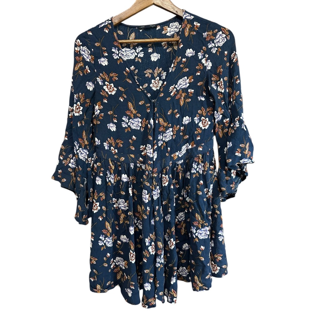 American Eagle Outfitters Dress Floral Print Boho Flowy Bell Sleeve Medium